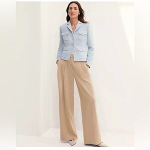 NEW $149 Ann Taylor The pleated wide leg pant in baguette sz 4 petite